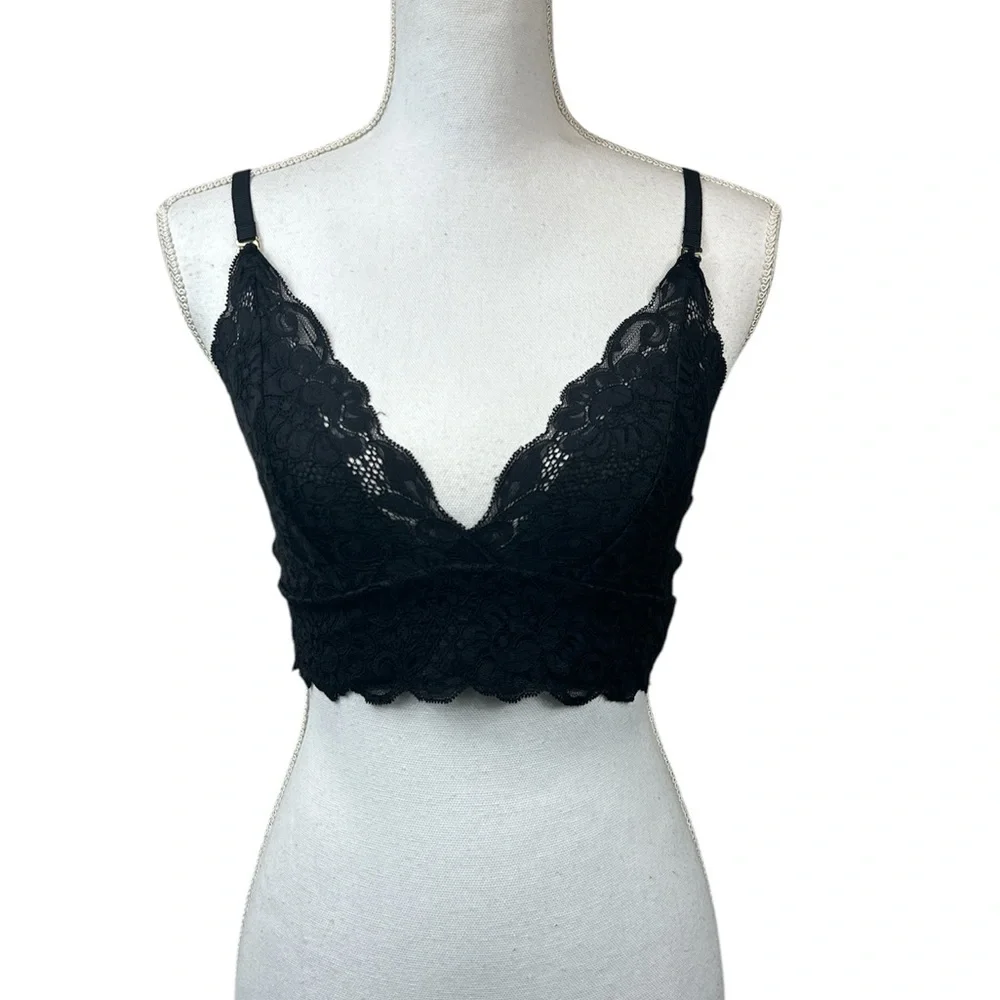 We Are Hah x Free People Smarty Classic Black Lace Bralette NEW Size XS